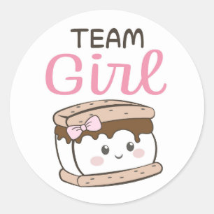 S'more genre révéler Team Girl autocollant