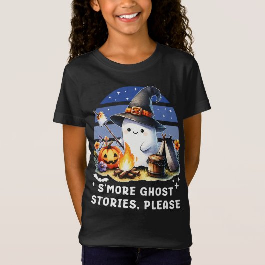 Smore Ghost Stories Please Funny Halloween Camping T-shirt (Voorkant)
