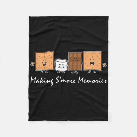 S'more Herinneringen Maken Camping Kampvuur S'more Fleece Deken (Voorkant)