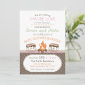 S'more Liefde thema baby shower uitnodiging (Staand voorkant)