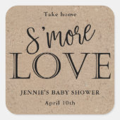 S'More Love Rustic Kraft Favor Étiquette pour Baby (Devant)