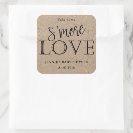 S'More Love Rustic Kraft Favor Étiquette pour Baby (Sac)