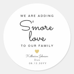 S'More Love toevoegen aan onze familie Baby shower Ronde Sticker