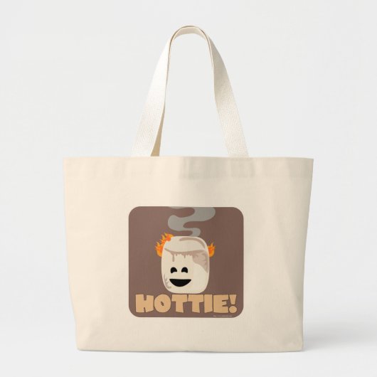 Smore Marshmallow Burning Hottie Funny Cartoon Grote Tote Bag (Voorkant)