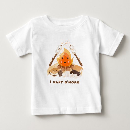 S'more Mignonne Fun Camping-Feu bébé T-shirt (Devant)
