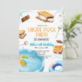 S'more pool birthday party invitation (Debout devant)