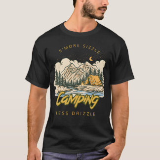 Smore Sizzle Less Drizzle Camping Women retro T-shirt