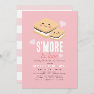 S'more to Love Kawaii Roze Meisje Baby shower Kaart
