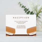 S'more Wedding White Brown Reception Informatiekaartje (Staand voorkant)