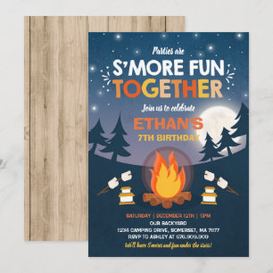 S'mores Anniversaire Invitation S'mores Bonfire Pa