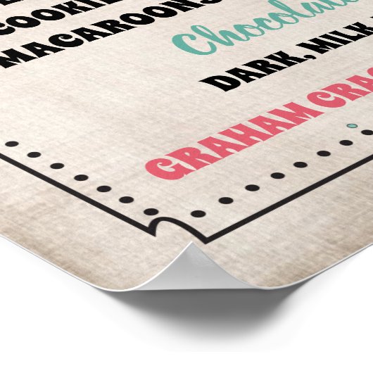 Smores Bar Menu Party Sign Poster (Hoek)