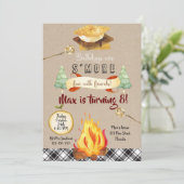 Smores Birthday Invitation, S'mores Invitation (Debout devant)