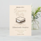 S'mores Birthday Party Invitation – Cozy Campfire (Debout devant)