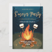 S'mores Birthday Party Invitation – Cozy Campfire (Devant)