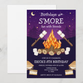 S'mores Birthday Party S'mores Camping Birthday Kaart (Voorkant / Achterkant)