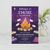 S'mores Birthday Party S'mores Camping Birthday Kaart (Staand voorkant)