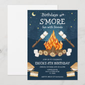 S'mores Birthday Party S'mores Camping Birthday Kaart (Voorkant / Achterkant)