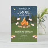 S'mores Birthday Party S'mores Camping Birthday Kaart (Staand voorkant)