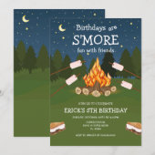S'mores Birthday Party S'mores Camping Birthday Kaart (Voorkant / Achterkant)