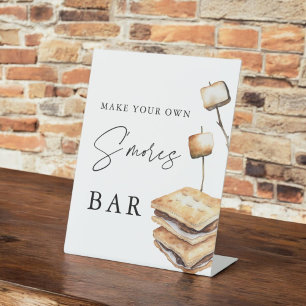 Smores Buffet Maak Je Eigen S'mores Bar Bord Reclamebord Met Voetstuk