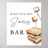 Smores Buffet Maak je eigen S'mores Bar Sign Poster (Voorkant)