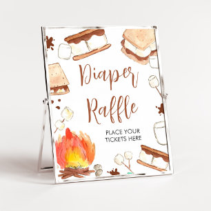 S'mores Camping Baby shower Luier Raffle Poster