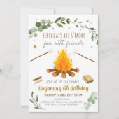 S'mores Camping Campfire Bonfire Birthday Kaart (Voorkant)