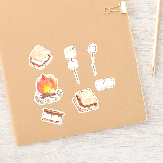 Smores camping verjaardagsfeestje stickers (Notitieboek)