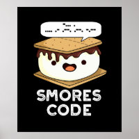 Smores Code Funny Food Pun Dark BG