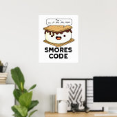 Smores Code Funny Food Pun Poster (Thuiskantoor)
