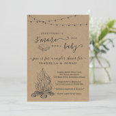 S'mores Couple's Baby shower Invitation Kaart (Staand voorkant)