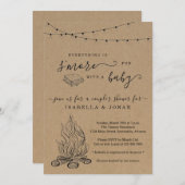 S'mores Couple's Baby shower Invitation Kaart (Voorkant / Achterkant)