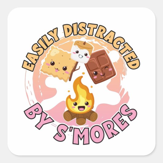 Smores Cute Campfire Camping Vacking Girls Vierkante Sticker (Voorkant)
