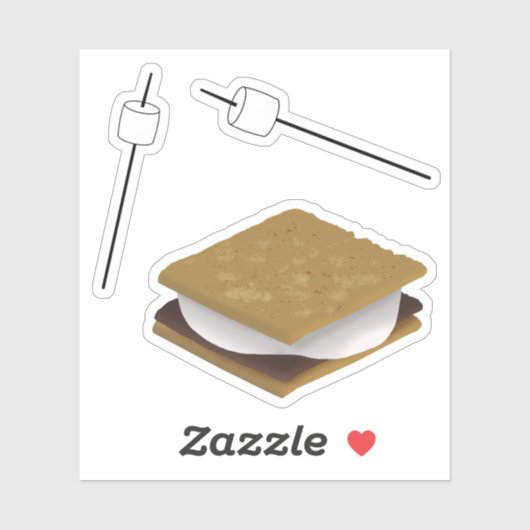 Smores en Marshmallows Sticker (Vel)
