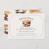 Smores Fall Bonfire Outdoor Bridal Registry Insert Informatiekaartje (Voorkant / Achterkant)