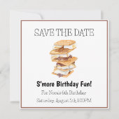 S'mores Fun 6e verjaardag Datum opslaan Save The Date (Voorkant)