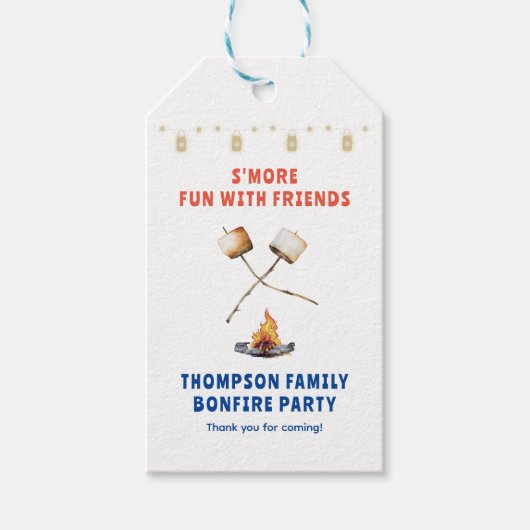S'mores Fun Bonfire Achtertuin Cookout Friendsgivi Cadeaulabel (Voorkant)