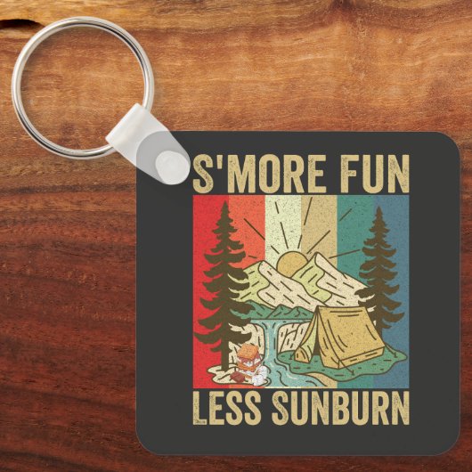 S'mores Fun Minder Zonnebrand Funny Buiten Sleutelhanger (Voorkant)