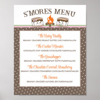 S'Mores gender onthullen baby shower vreugdevuur m Poster