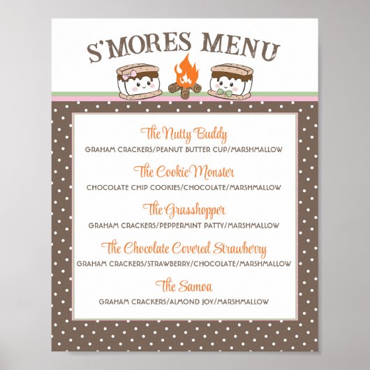 S'Mores gender onthullen baby shower vreugdevuur m Poster (Voorkant)