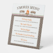 S'Mores gender onthullen baby shower vreugdevuur m Reclamebord Met Voetstuk (Voorkant)
