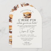 S'mores Herfst Bonfire Outdoor Couples Douche Kaart (Voorkant / Achterkant)