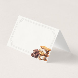 Smores Herfst Bonfire Outdoor Place Card Tafeldeco Kaart