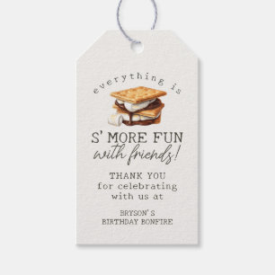 S'mores Herfst Bonfire Outdoor Verjaardagsgunst Cadeaulabel