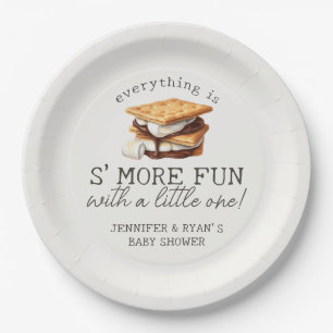 S'mores Herfst Kampvuur Buiten Baby Shower Papieren Bordje