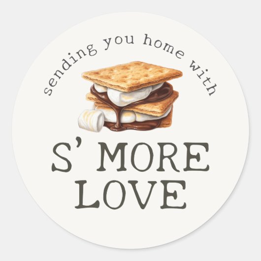 S'mores Herfst Kampvuur Buiten Favor Ronde Sticker (Voorkant)
