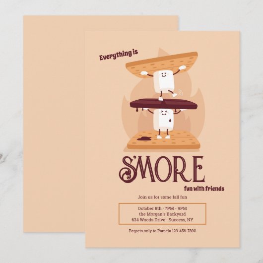 Smores Invitation (Devant / Derrière)