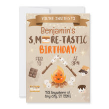 S'mores Invitation de fête d'anniversaire pour enf