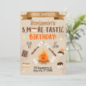 S'mores Invitation de fête d'anniversaire pour enf (Debout devant)