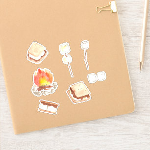 Smores kamperende verjaardagsstickers sticker